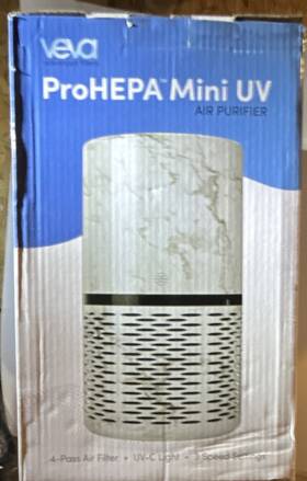 Veva Vk-6062 Prohepa Mini Uv Air Purifier Uv-c Light 3-speed White 100 Sq Ft