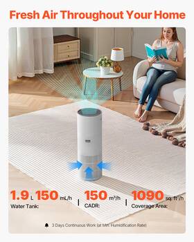 1090 Vevor 197988653608 Air Purifier Ft /h True Hepa 11 Filter Cleaner For Home Large Room