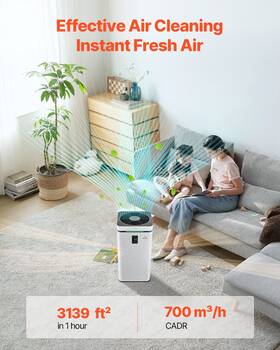 3139 Vevor 197988843375 Ft /h Air Purifier H13 Hepa Smart For Home And Office
