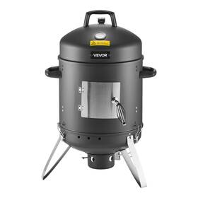 Ky8516 Vevor Charcoal Smoker 16 Inch Vertical Bbq Grill With Thermometer And 2 Grates