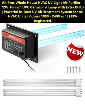 Skuuvcgkgdjhq272710mv1 Vevor Pro Solution 72w Hvac Uv Light Air Purifier In Duct Ac Cleaner Whole House Uvc Sterilizer