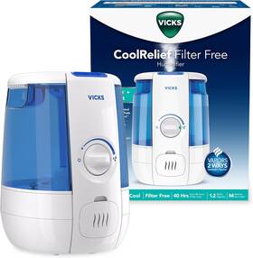 Vul600 Vicks Coolrelief Cool Mist Humidifier Small To Medium Room White And Blue