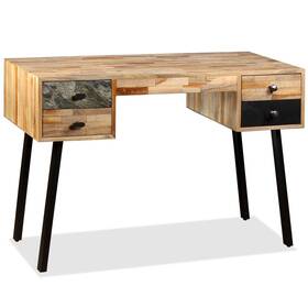245402 Vidaxl Writing Desk Reclaimed Wood Teak Steel 43.3 In