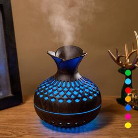 B0ch9b543v Vromoon Expdkn Colorful Cool Mini Humidifier Flower Shape Usb Personal Desktop Darkwood