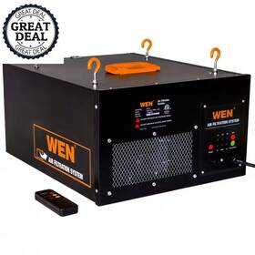Wen 313036174127 3-speed Remote-controlled Air Filtration System 300/350/400 Cfm Dust Remover