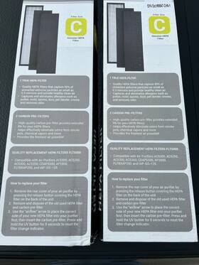 White 605924673813 Lot Of 2 Kaiman Premium Hepa Air Filter Size C With Carbon Pre-filters