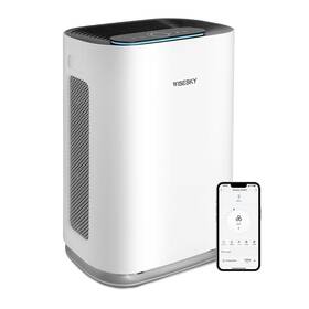 Ws460a Wisesky Smart Air Purifier For Home Covers 1728 Sq. Ft Hepa Filtration Removes Smoke