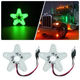 168110 Xtraglow Peterbilt Air Breather Lights A11 Ultra-thin Hex Style Dual Function Brea