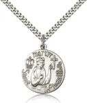 Saint Thomas More Medal For Men - .925 Sterling Silver Necklace On 24 Chain .... Fixed Price $121.90.