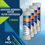 4 Pack Grooved Sediment Micron Water Filters Cartridge 2.5" X 10". Fixed Price $14.99.
