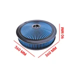 14" X 3" Round Blue Air Cleaner High Flow Washable Element Recessed Base Black. Fixed Price $42.40.