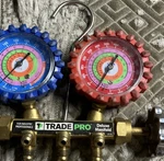 Tradepro Deluxe Manifold L0149 Mechanical 3-VALVE Hvac Gauge Set R-410A R-22 Psi. Fixed Price $50.00.