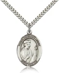 Saint Thomas More Medal For Men - .925 Sterling Silver Necklace On 24 Chain .... Fixed Price $111.90.