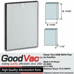 Goodvac Replacement Hepa Filter Made To Fit Sharp FZ-C100HFU / KC-850U. Fixed Price $26.99.