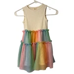 Tucker + Tate Tulle Tiered Dress Girls 4 Ivory Rainbow Ruffle Sleeveless Mesh. Fixed Price $25.00.
