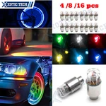 4/8/16 Led Wheel Tire Air Valve Stem Caps Blue/red/neon Light For Car Motor Bike. Fixed Price $10.88.