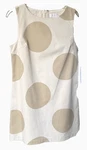 Nwt Le' Al.x Women's Short Dress Tan Line 100% Cotton Sleeveless Bold Dot. Fixed Price $48.00.