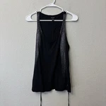True Religion Black Metallic Trim Tank Top Women Size Medium. Fixed Price $16.20.