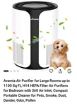 Air Purifier For Large Rooms 1100 Sq Ft, H14 Hepa Filter, 360 Inlet. Fixed Price $42.95.