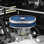 Chrome Blue Air Cleaner With Washable Filter, 12 X Inch, Oval Shape, Universal. Fixed Price $32.35.