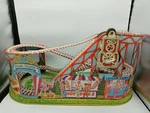 Retro Roller Coaster Wind-up Tin Litho Toy, 1964 Vintage J. Chein Mechanical. Fixed Price $149.76.