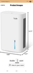 Tolife TZ-C4S Dehumidifier For Home, 85 Oz With Auto Shut Off. Fixed Price $34.97.