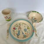 Beatrix Potter Dinnerware Kids Peter Rabbit 5PC Bamboo Meal Set Eco Cottage Baby. Fixed Price $24.99.