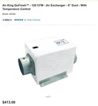 Air King Qufresh Qfam 50-120 Cfm. Fixed Price $375.99.