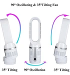 Bladeless Tower Fan Air Purifier Hepa Oscillating Remote Timer Silver. Fixed Price $99.99.