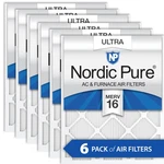 14X20X1 (actual: 13 1/2X19 1/2) Nordic Pure Ultra Merv 16 Air Filters Pack. Fixed Price $109.99.
