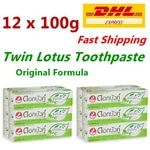 12X 100 G. Twin Lotus (dok Bua Ku) Toothpaste Original Natural Herbal Thailand. Fixed Price $70.99.