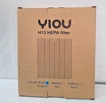 3-IN-1 True H13 Hepa Blue Filter For Yiou Air Purifier P1802. Fixed Price $9.60.