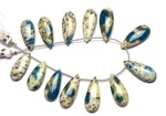 Natural Rare Gem K2 Jasper Smooth 25X10MM Pear Shape Briolette Beads 7" BD4410. Fixed Price $32.90.