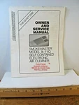Smokemaster Model X-11Q Self-contained Electronic Air Cleaner Owner Manual. Fixed Price $15.00.
