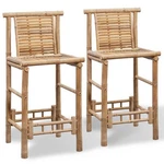 Vidaxl Counter Stools Set Of 2 Bamboo Standard Durable Bar. Fixed Price $258.99.