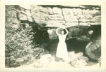 Org 1940S-50S Vintage Sepia Real Photo- Woman Holds Up 1000 Ton Balance Rock. Fixed Price $16.11.