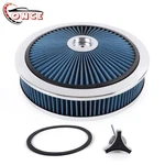High Flow 14"X3" Blue Round Thru Washable Air Cleaner W/ Chrome Lid For Sbc Bbc. Fixed Price $43.85.