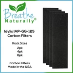 Breathe Naturally Replacement Carbon Filters For Idylis IAP-GG-125 Air Purifiers. Fixed Price $9.99.