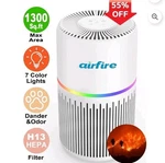 Airfire Purifiers For Home 1300SQ.FT Hepa Bedroom, Pollen,. Fixed Price $21.00.