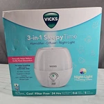 Vicks 3-IN-1 Sleepy Time Humidifier Diffuser Nightlight, VUL500. Fixed Price $24.00.