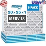 Merv 13 Pleated Air Filter 20X25X1 6 Pack High Efficiency Indoor Dust Control. Fixed Price $79.92.