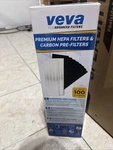 Veva Premium Hepa With 8 Activated Carbon Filters New Sealed 16 1/2. Fixed Price $19.95.