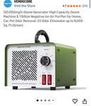 120,000MG/H 0ZONE Generator High Capacity Oz Machine & Negative Ion $99 Amazon. Fixed Price $59.99.