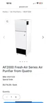 Quatro Af 2000 Air Purification System. Fixed Price $900.00.