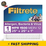 Filtrete 25X25X1 Air Filter, Mpr 1500 Merv 12, Allergen & Virus Protection. Fixed Price $40.99.