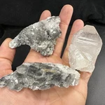 Lot Of 3 Carbon Inclusion Quartz Crystals Hamilton Hill Arkansas. Fixed Price $38.00.