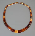Estate Signed Pl Graduated Flat Baltic Butterscotch & Cognac Amber Necklace 18". Fixed Price $49.00.