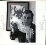 1994 Press Photo Vaportek Inc., John Bryson Jr. Displays Odor Control Membrane. Fixed Price $23.88.