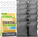 Activated Charcoal Odor Absorber Bags For Car, Closet, Shoe, Basement - 10 Pack. Fixed Price $51.99.