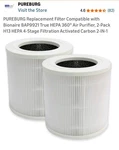 2PK-REPLACEM 9921 True H13 Hepa Filters, For Bionair Purifier, Activ. Carbon. Fixed Price $14.88.